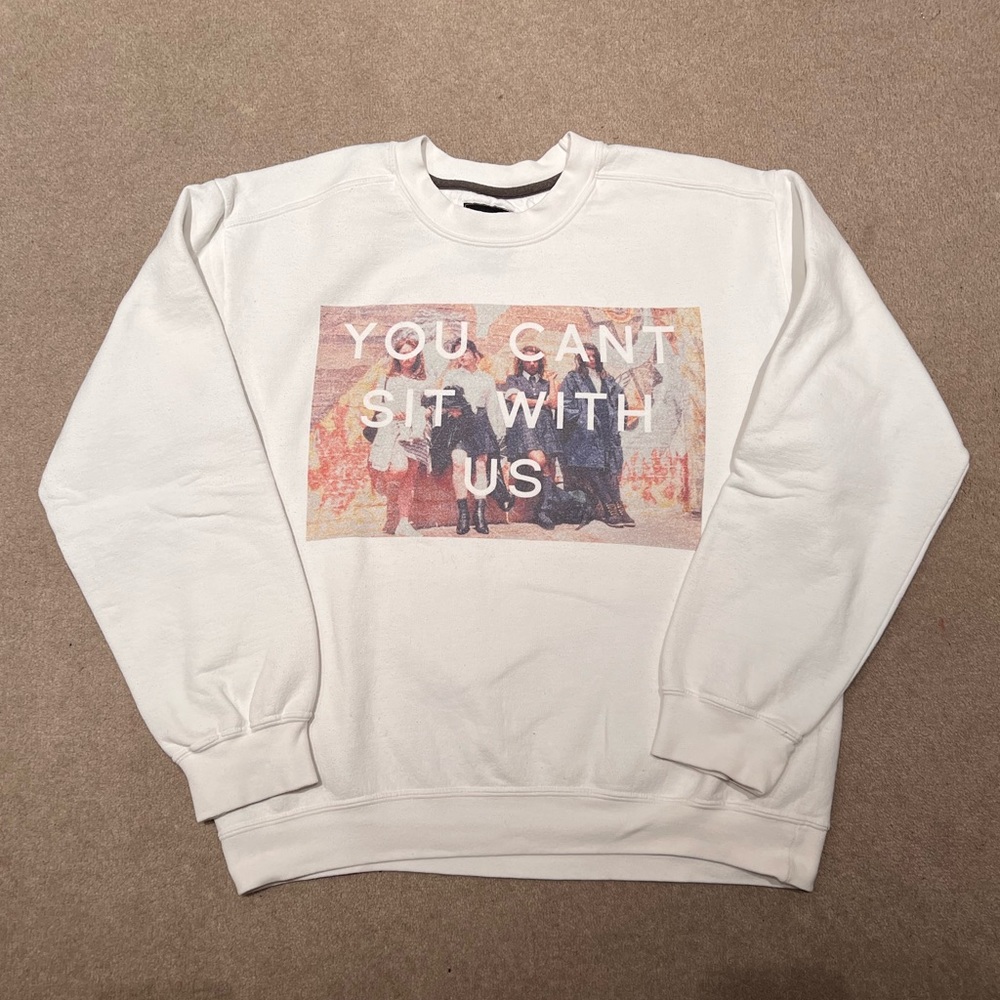 Untitled & Co Mean Girls Sweater - You Can’t Sit With Us - White Sweatshirt - M